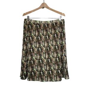 JACLYN Smith Nylon Mesh Camo Print MIDI A-Line Skirt Women’s Size Medium.